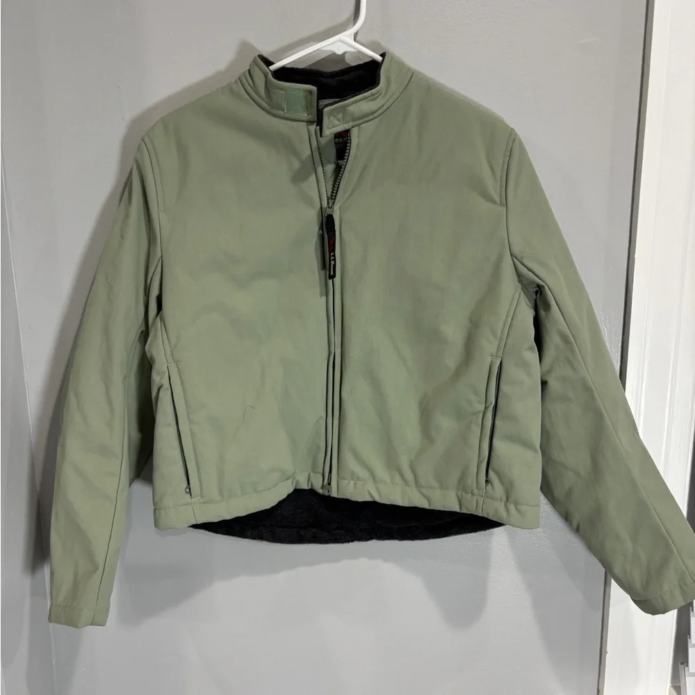 L.L. Bean Canvas Light Sage Green fleece lined women’s small cropped - Picture 5 of 14